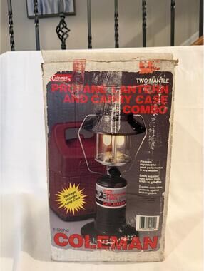 Vintage NIB Coleman Propane Lantern and Carry Case Combo Two Mantle